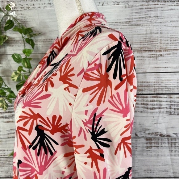 Anne Klein Blouse Tunic size Small Pink Coral Stretch Modest Career Casual Slim - Picture 10 of 14